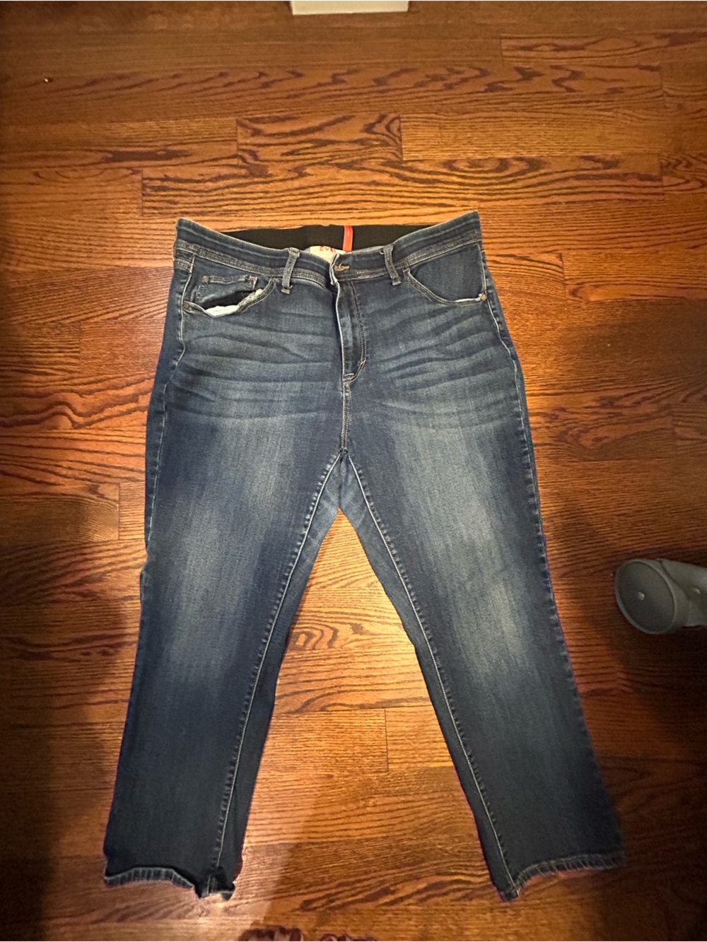 EVRI Women's Dark Blue Jean Capris with Raw Hem